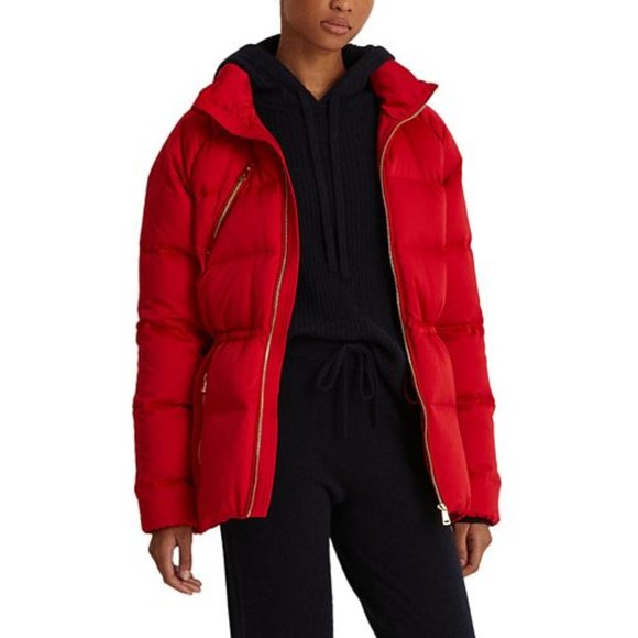 NWT Ralph Lauren Women's Satin Down Puffer Jacket XXS